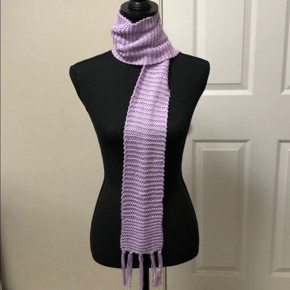 Lavender Handmade Knitted Scarf - Picture 2 of 4